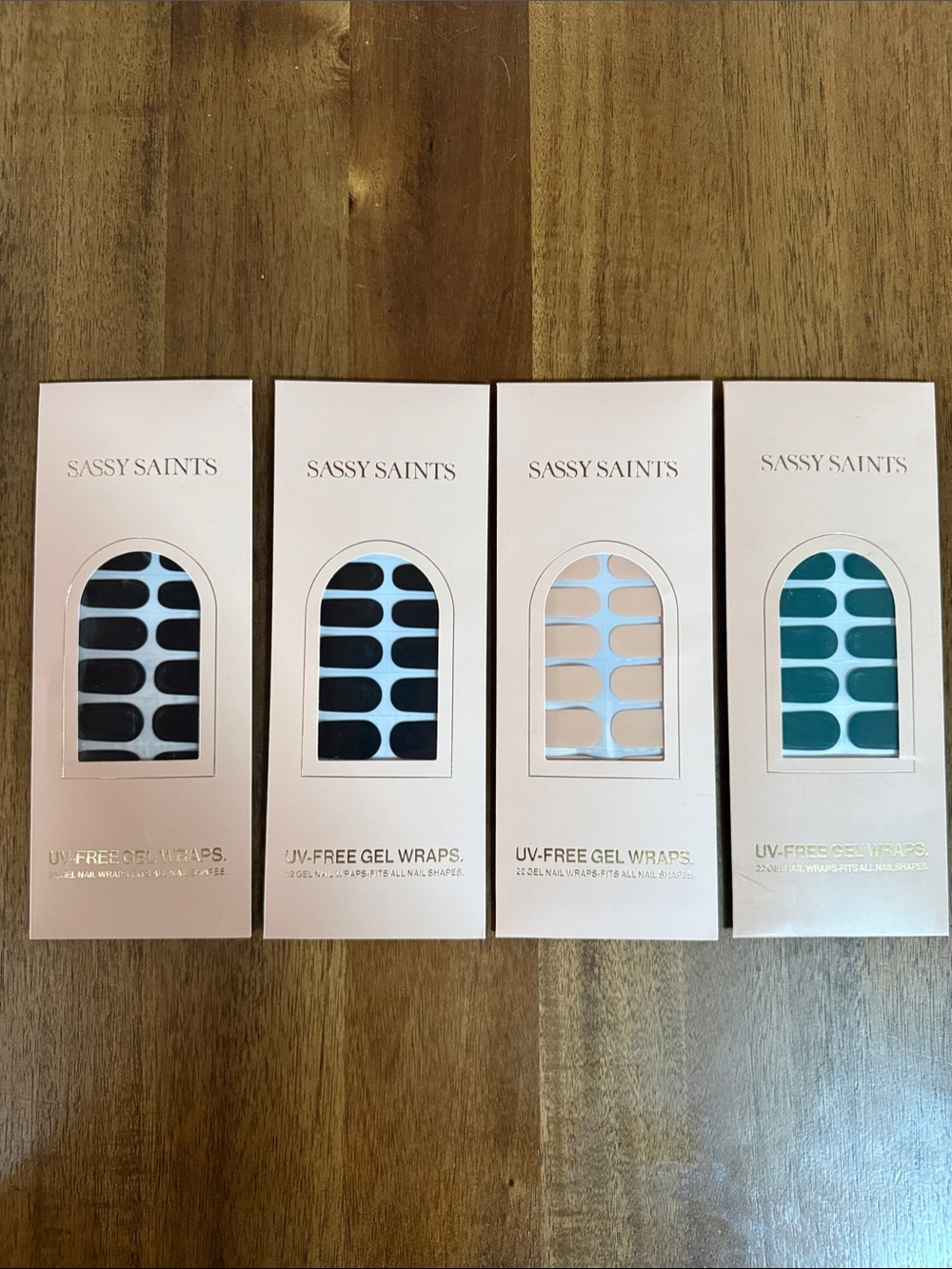 Sassy Saints UV-Free Gel Nail Wraps - Navy & Nude